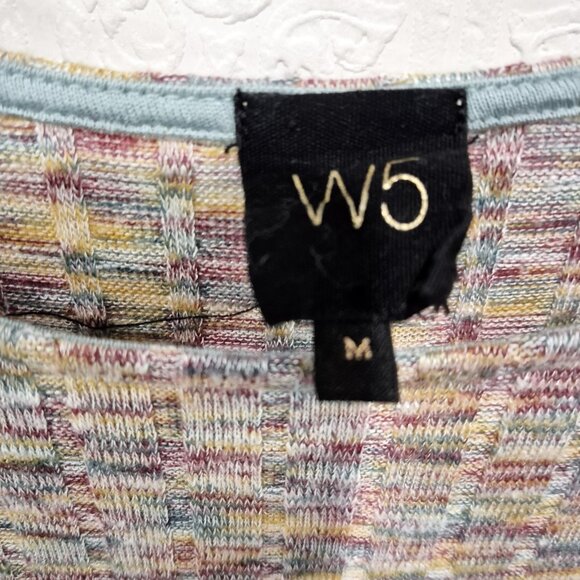 W5 Anthropologie Multicolour Boatneck Short Sleeve Top Medium - Picture 5 of 6